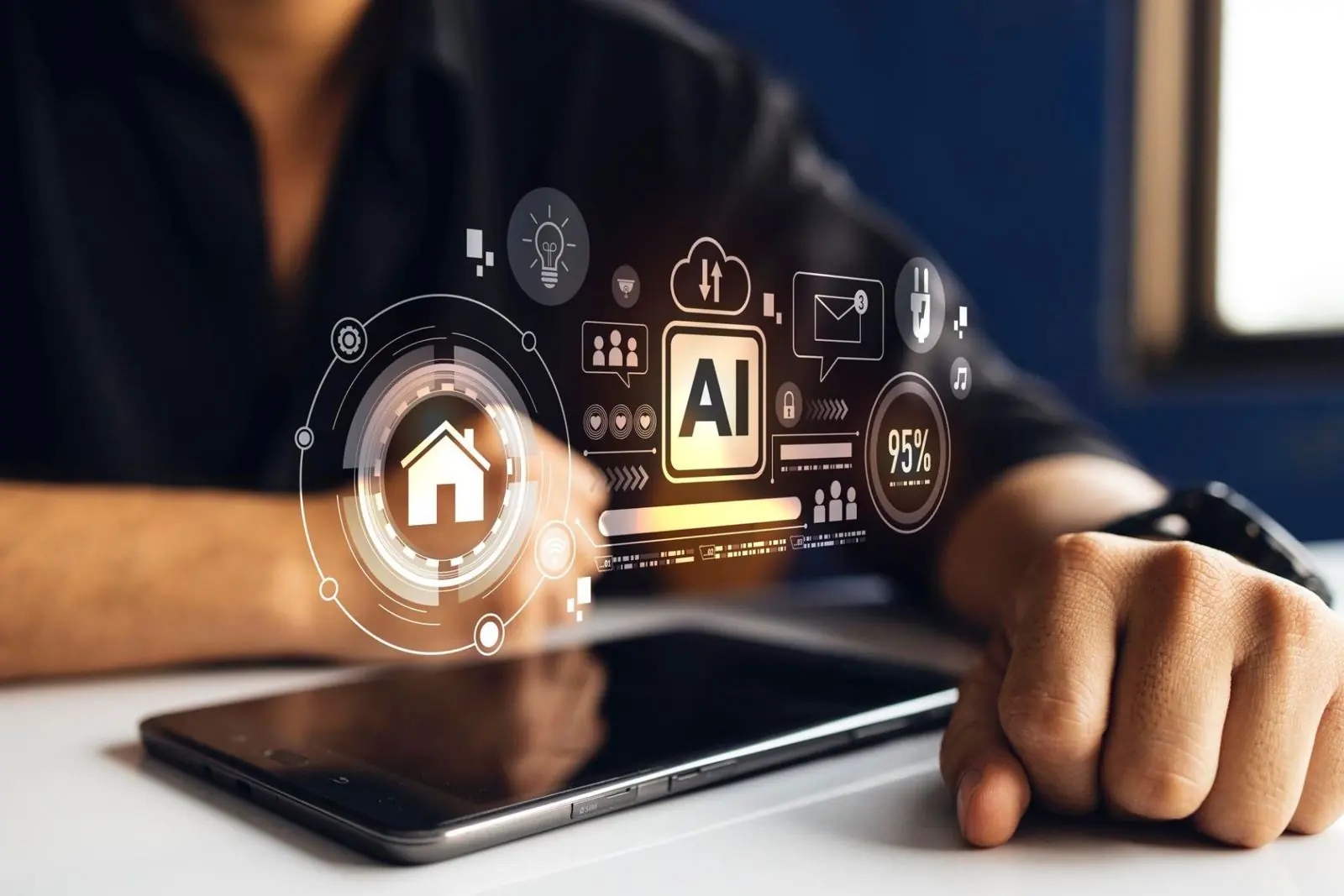 AI-alapú digitális felület tableten